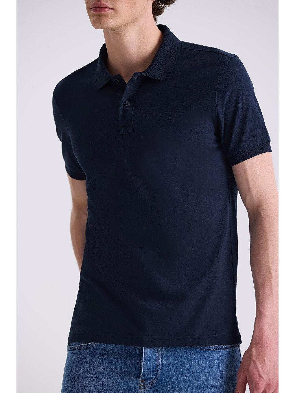 Lacivert Slim Fit Polo Yaka T-Shirt-2