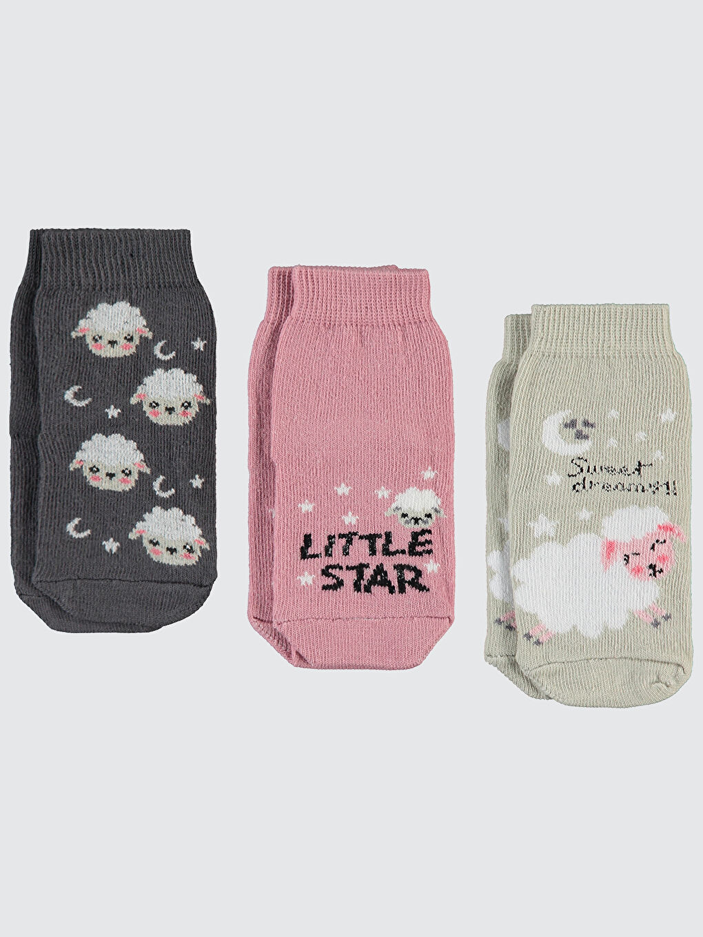 Baby Kız Bebek 3'lü Çorap Set 6-18 Ay Pembe