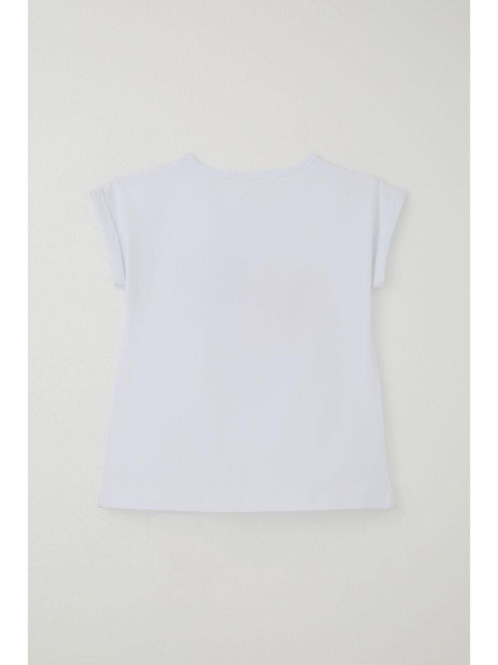 Kız Çocuk Kaprili Takım Çiçek Baskılı Yırtmaçlı Beyaz (6-12 Yaş)-3