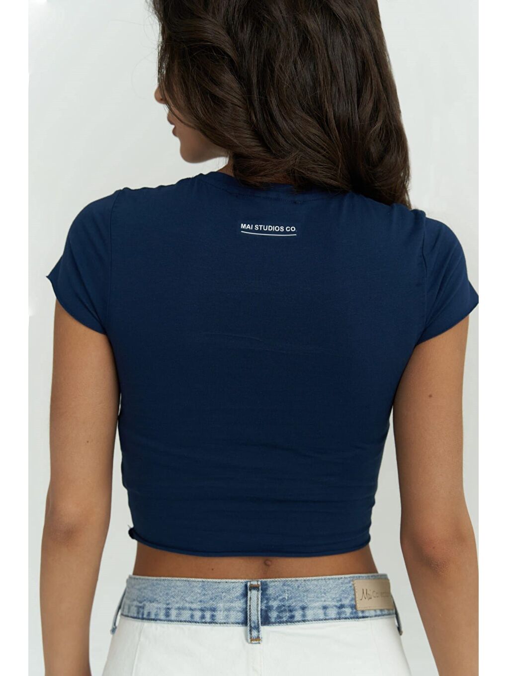 İndigo Toppin Indigo Penye Crop-3