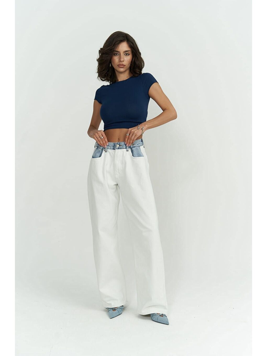 İndigo Toppin Indigo Penye Crop-6