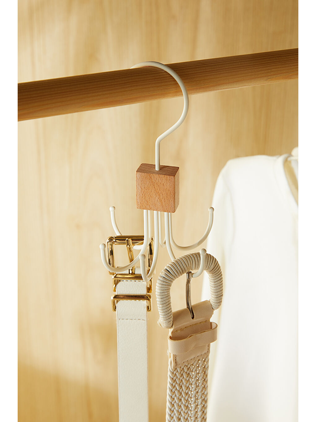 6 Kancalı Mat Beyaz Renk Kauçuk Kaplamalı Metal Çok Amaçlı Askı 14 x 7 cm-2