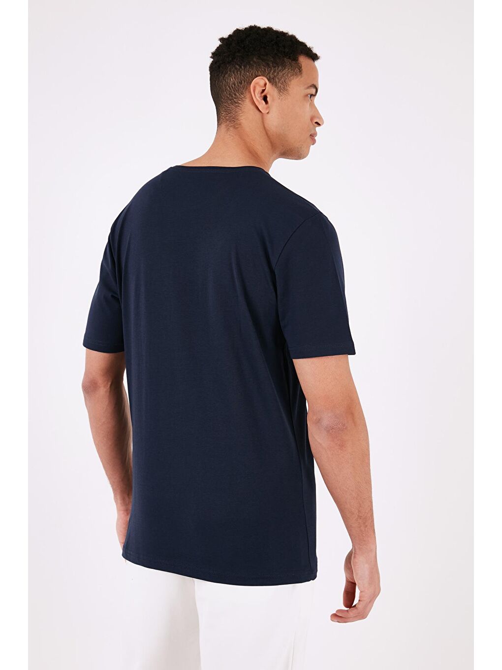 Buratti İndigo % 100 Pamuk Bisiklet Yaka Regular Fit T Shirt 5902753 - 4