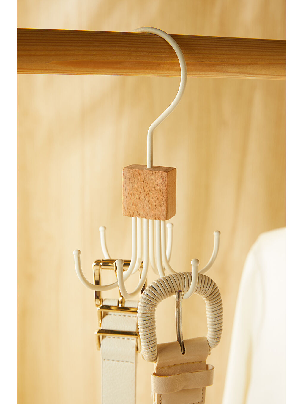 6 Kancalı Mat Beyaz Renk Kauçuk Kaplamalı Metal Çok Amaçlı Askı 14 x 7 cm-3