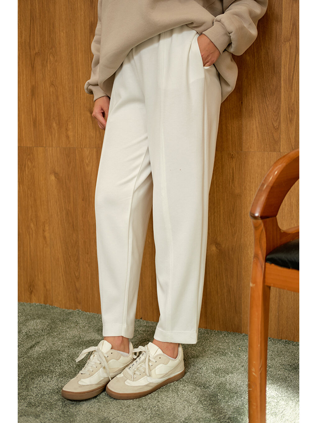 Kadın Modal Pantolon Beyaz