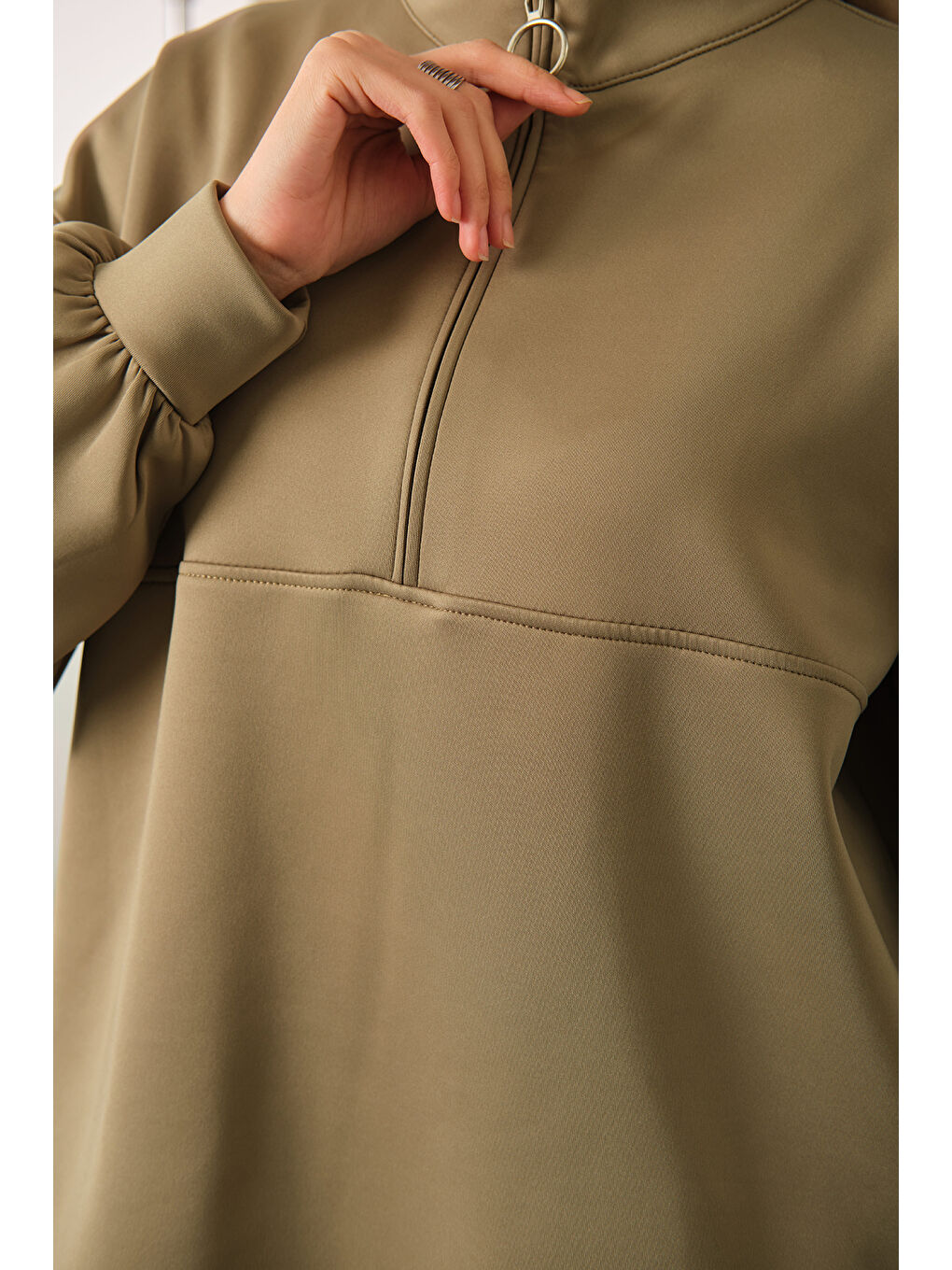 Kadın Yarım Fermuarlı Takım Yeşil-4