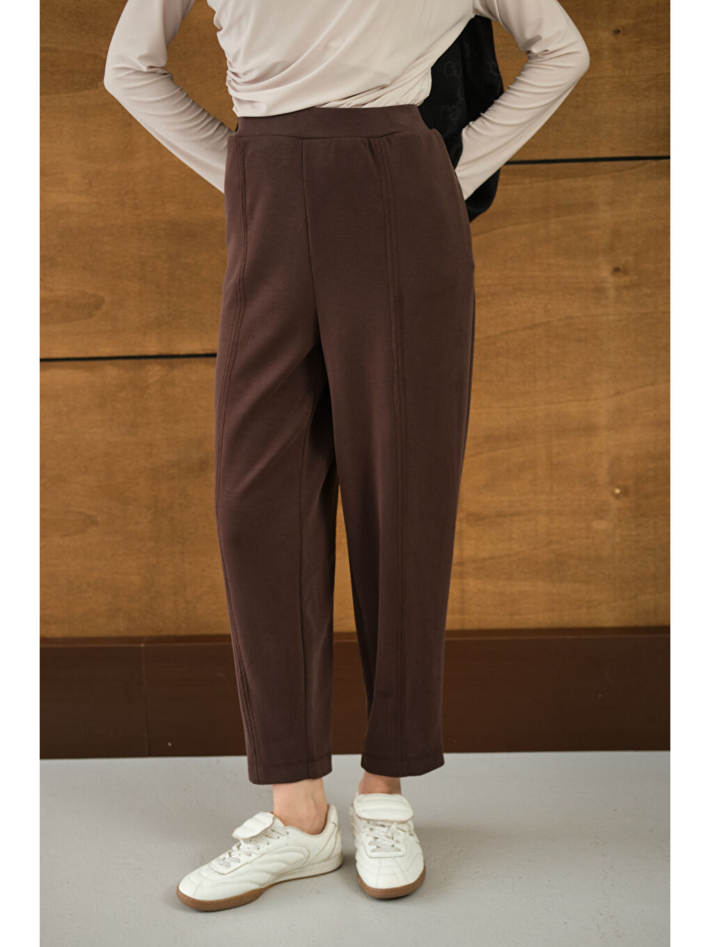 Kadın Modal Pantolon Kahverengi-1
