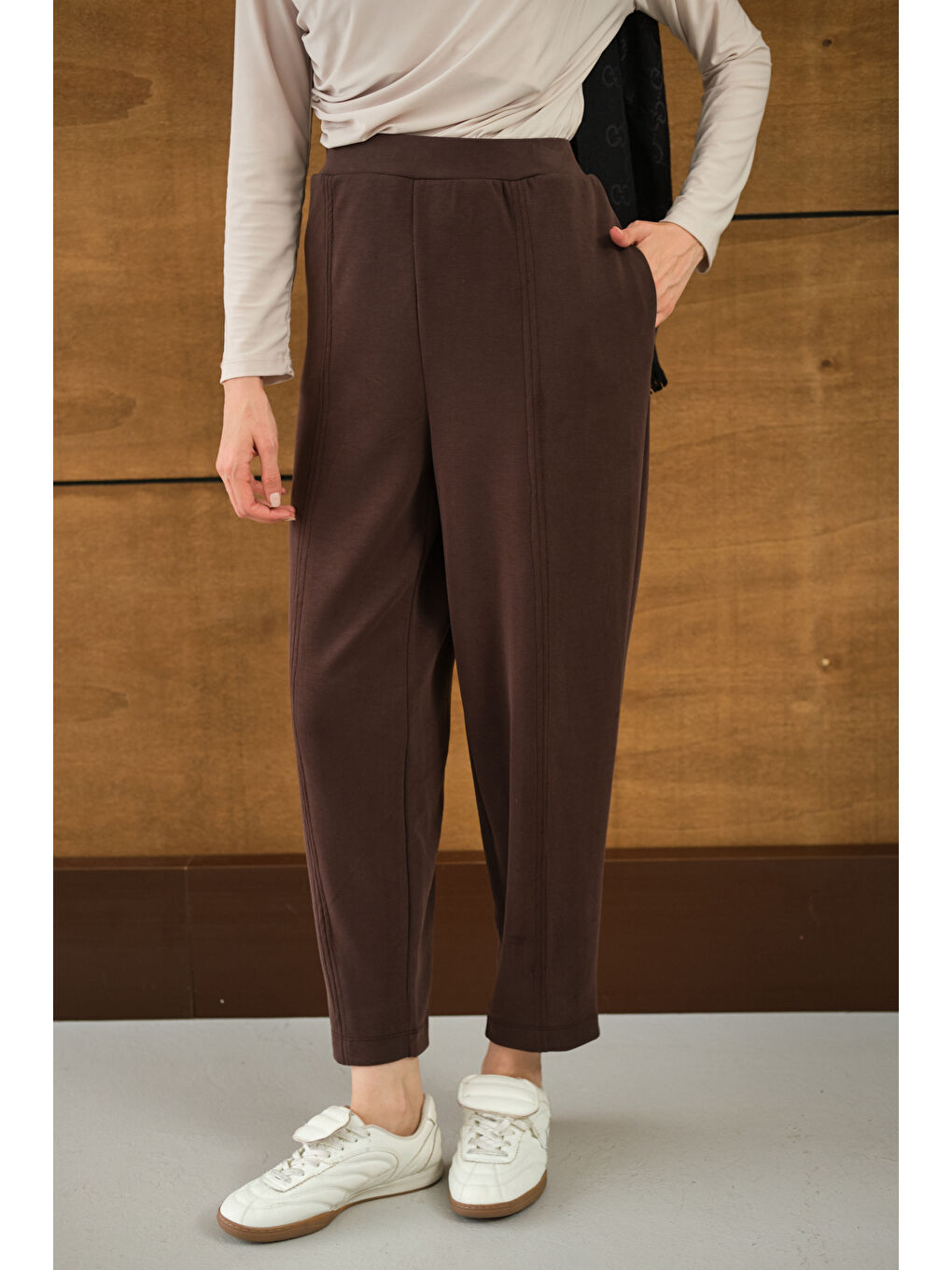 Kadın Modal Pantolon Kahverengi-3