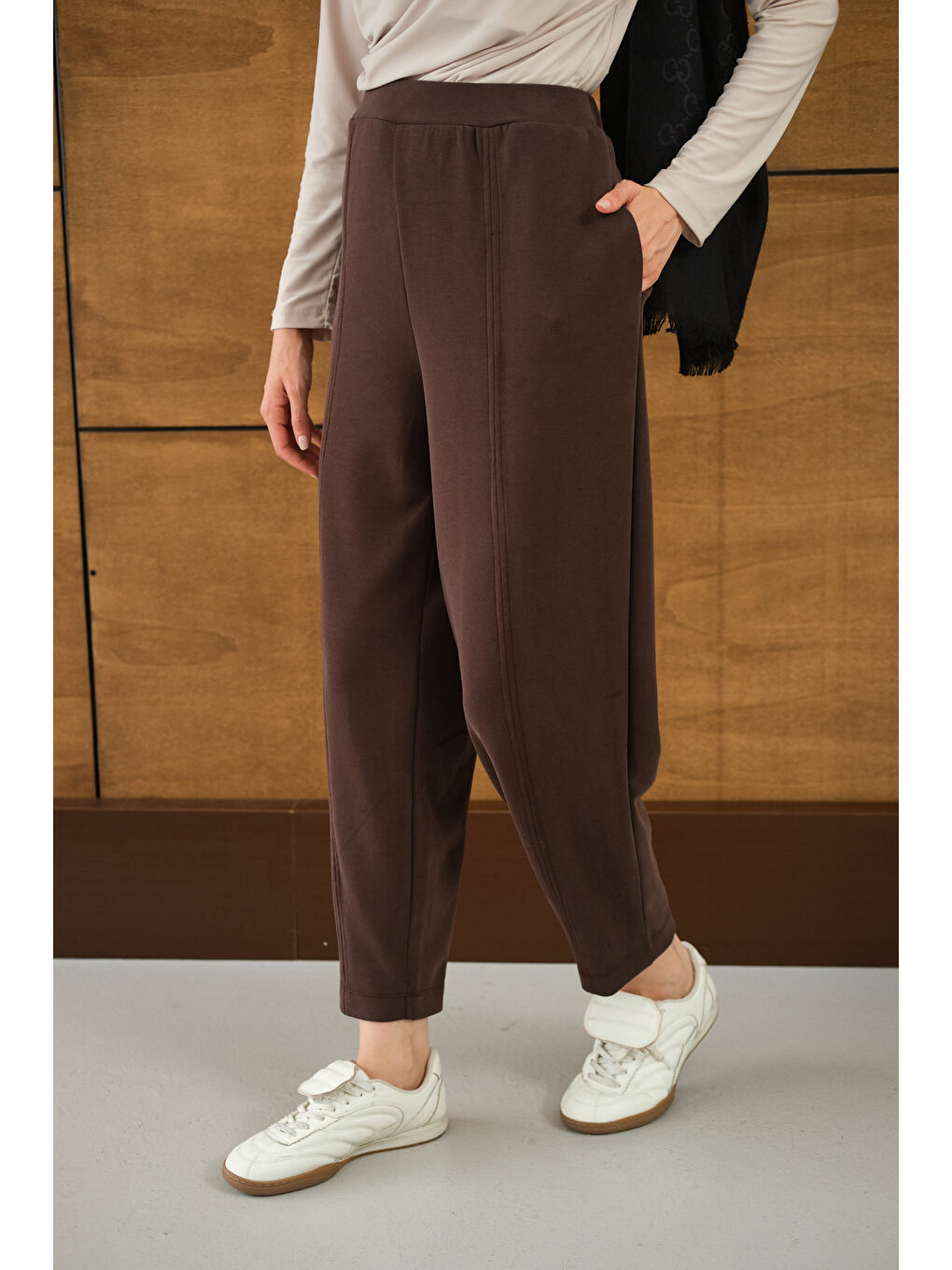 Kadın Modal Pantolon Kahverengi-4