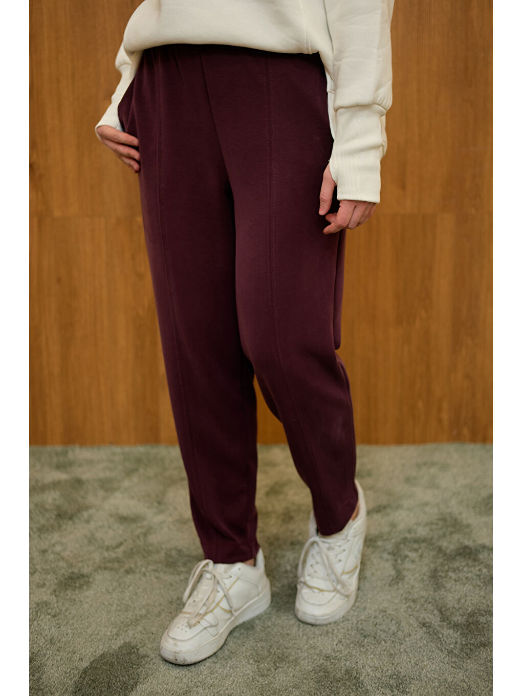 Kadın Modal Pantolon Mürdüm-1