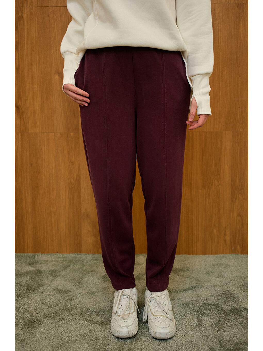 Kadın Modal Pantolon Mürdüm-2