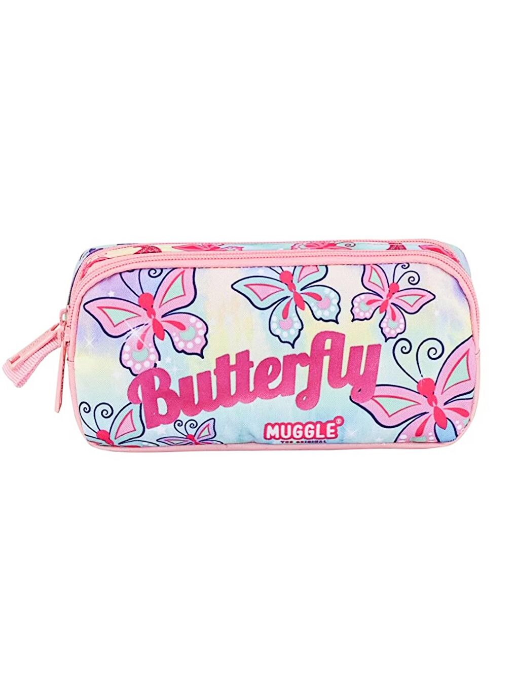 2 Bölmeli Butterfly Kalemlik Pembe (MU-9037)
