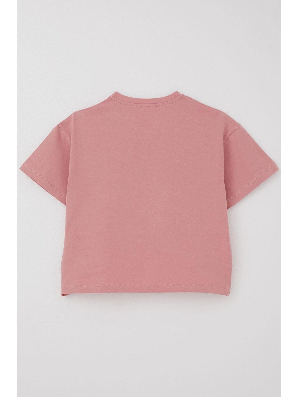 Pembe Kız Çocuk Kapri Taytlı Takım Çapraz Detay Yazı Baskılı Gülkurusu (8-14 Yaş)-3