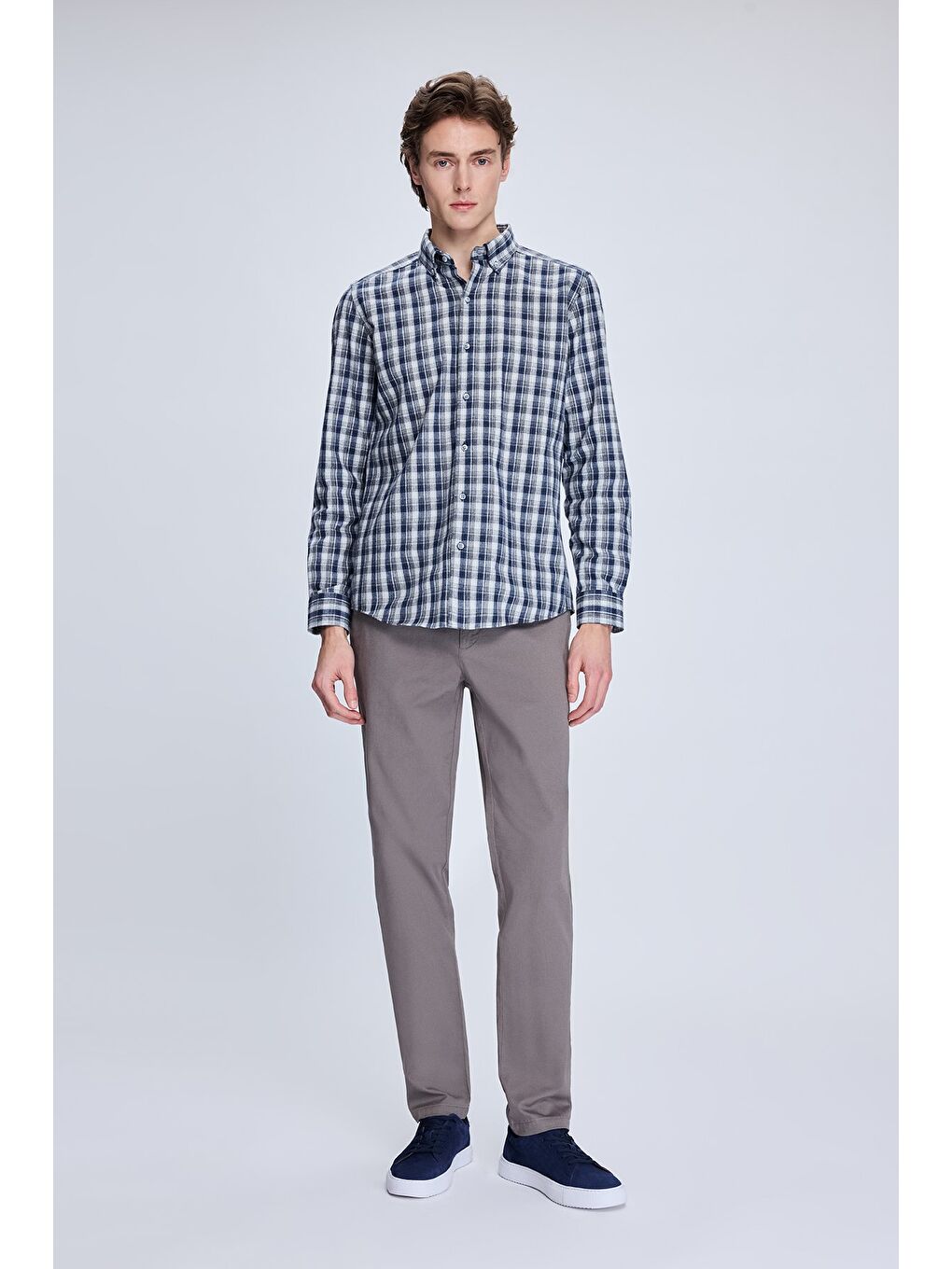 Gri Dinamik Fit Yandan Cepli Casual Jogger Pantolon-1