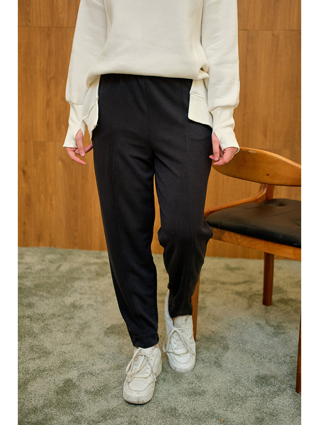 Kadın Modal Pantolon Siyah-3