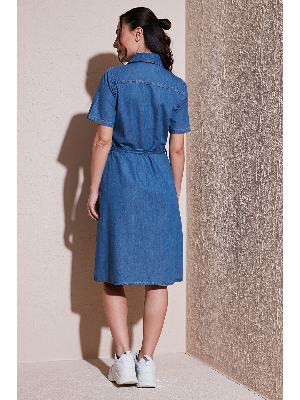 Mavi % 100 Pamuk Standart Fit Kısa Kollu Mini Boy Denim Elbise 25Y0108K1-3