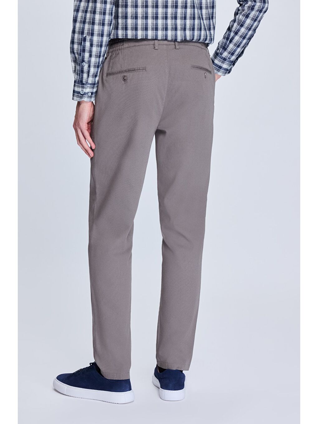 Gri Dinamik Fit Yandan Cepli Casual Jogger Pantolon-3