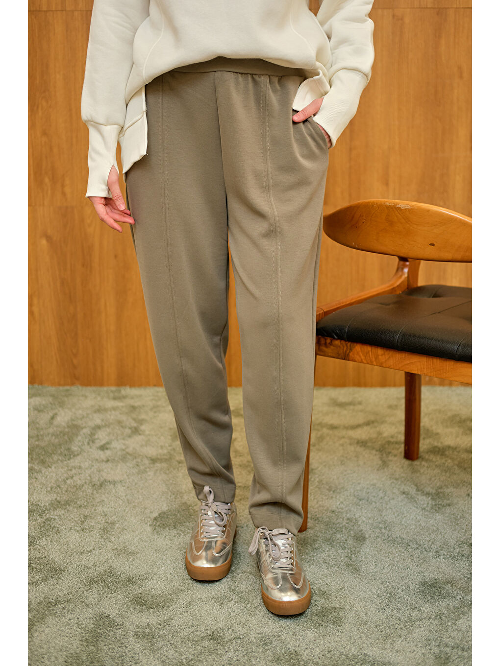 Kadın Modal Pantolon Yeşil-1