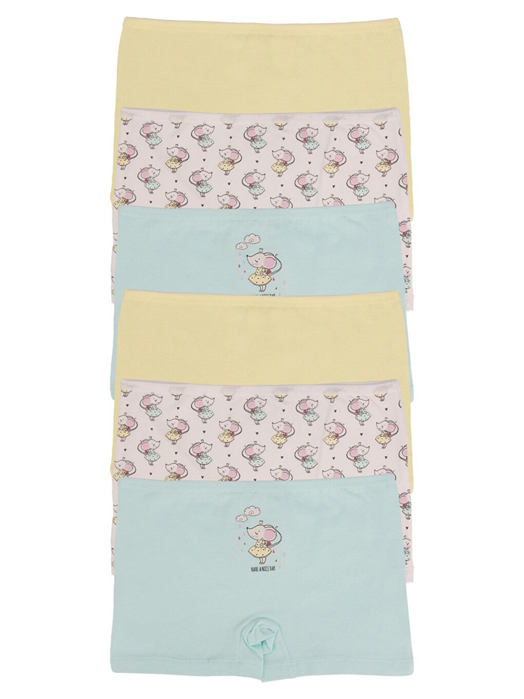 Karışık Kız Bebek Pamuklu Boxer 6'Lı Paket