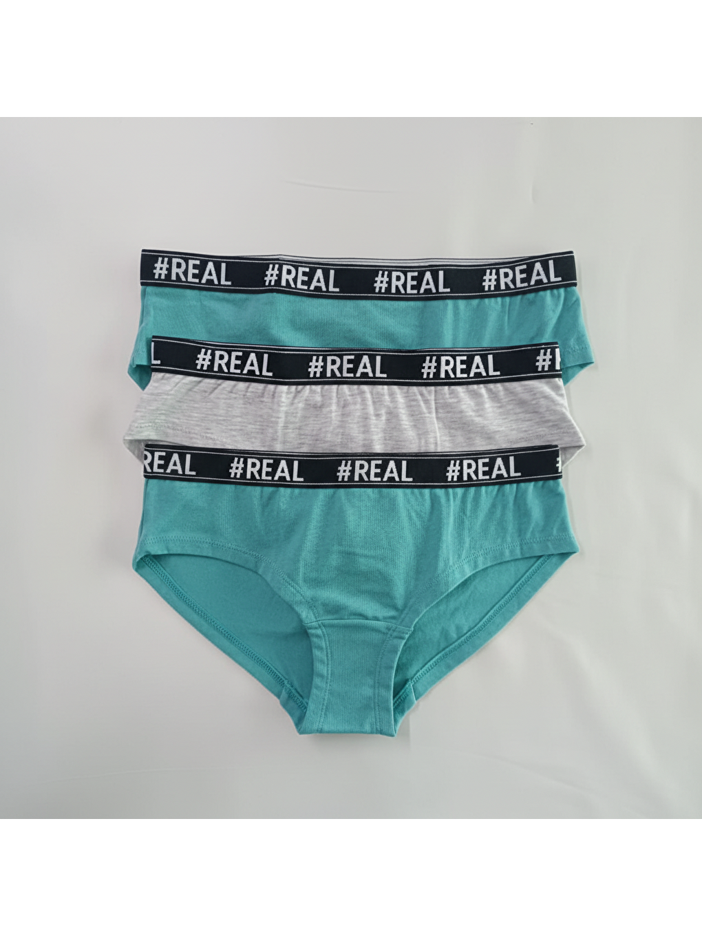 Yeşil Kız Çocuk Hipster 3'lü Paket Slip Külot Bb2140