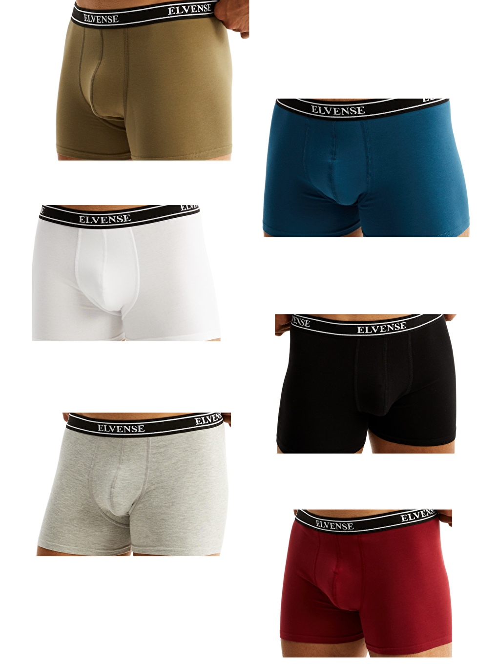 Erkek Karışık Renk 6'li Paket % 100 Pamuklu Elastanlı Kutulu Boxer-2