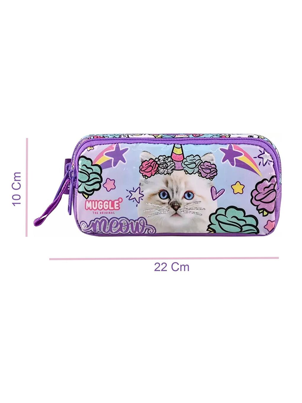 2 Bölmeli Pretty Meow Kalemlik Mor  MU 9024-1