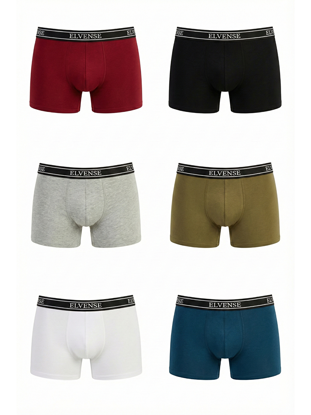 Erkek Karışık Renk 6'li Paket % 100 Pamuklu Elastanlı Kutulu Boxer-1