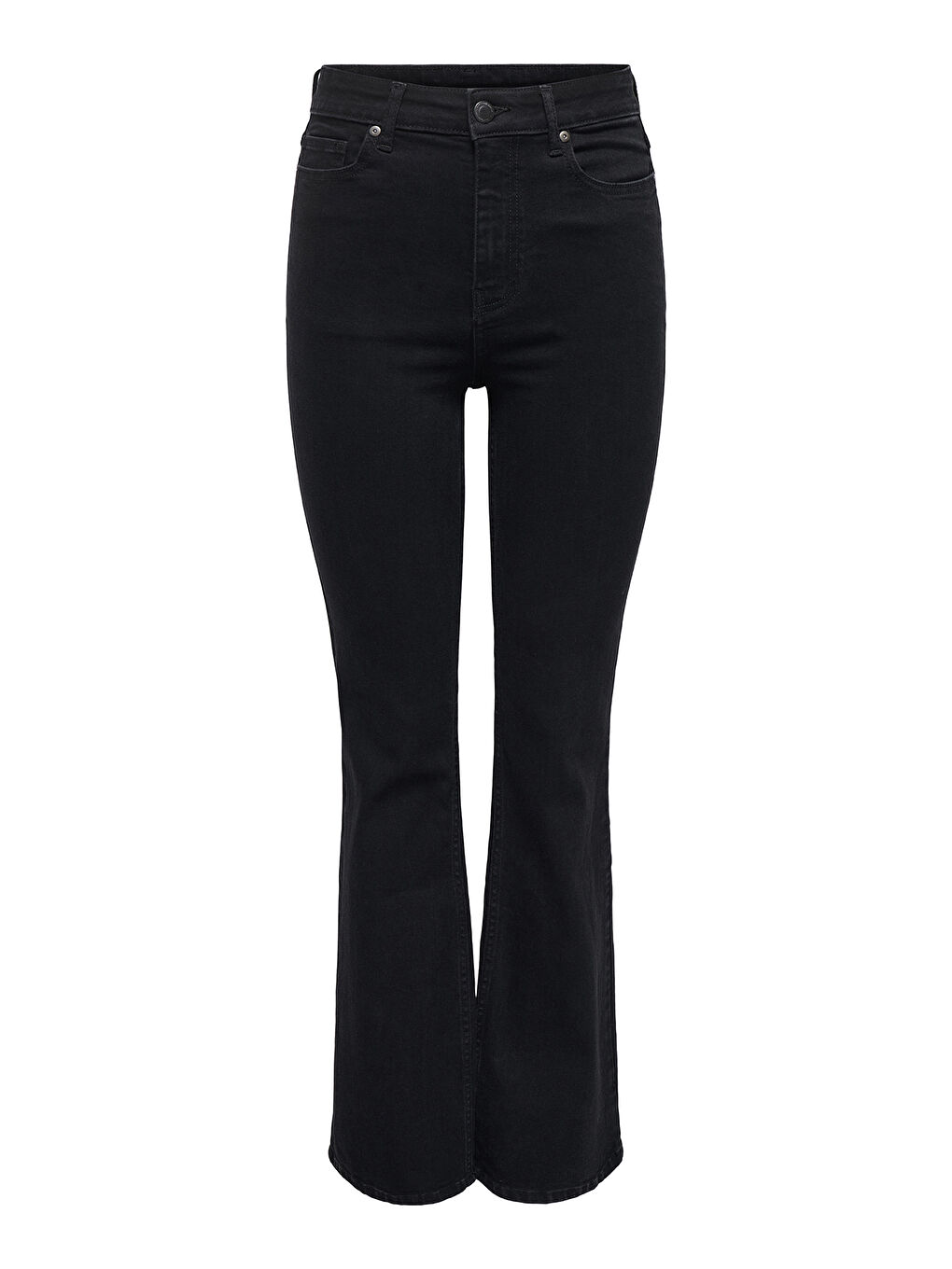 Siyah Onlluna Pamuklu Flare Fit Yüksek Bel Geniş Paça Jeans 15323175-5