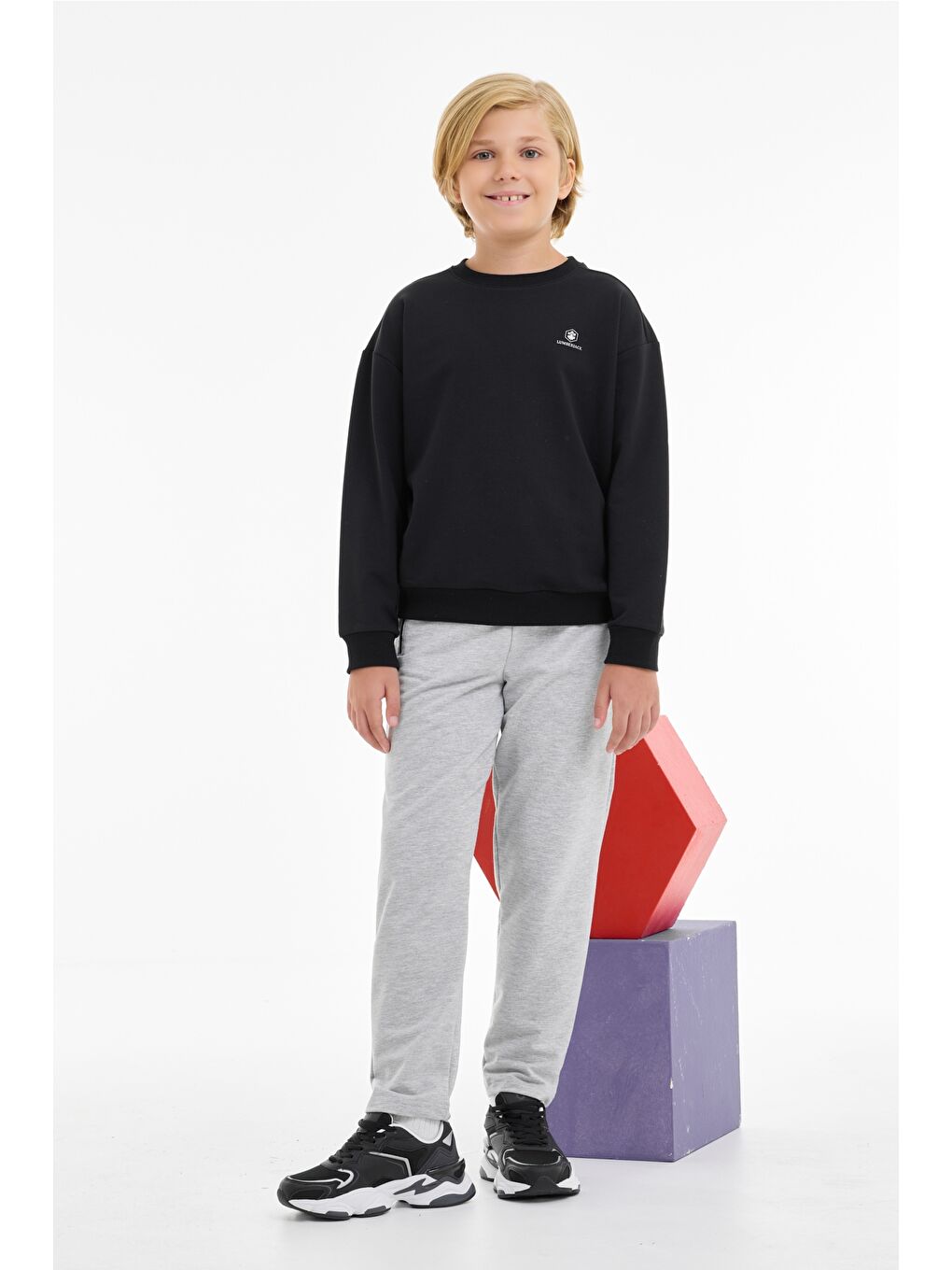 Gri BL 16TPT38 5PR-TP GRI MELANJ Erkek Çocuk Eşofman Altı-2