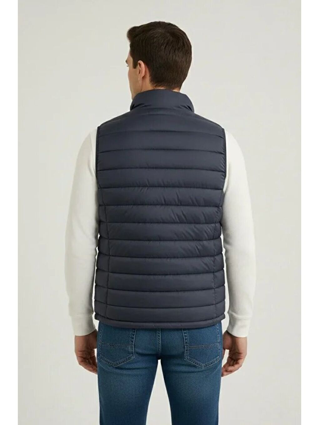 Lacivert Erkek Şişme Fermuarlı Yelek-1