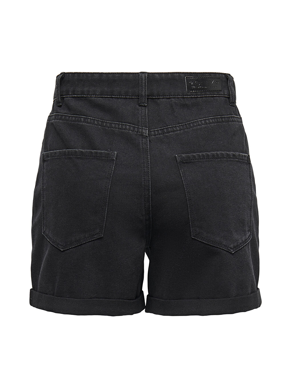 Siyah Onlvega % 100 Pamuk Regular Fit Yüksek Bel Mini Kadın Jean Short 15230571-6