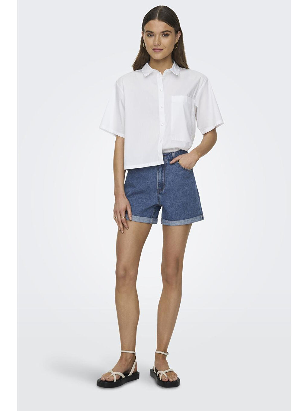 Mavi Onlvega % 100 Pamuk Regular Fit Yüksek Bel Mini Kadın Jean Short 15230571-1