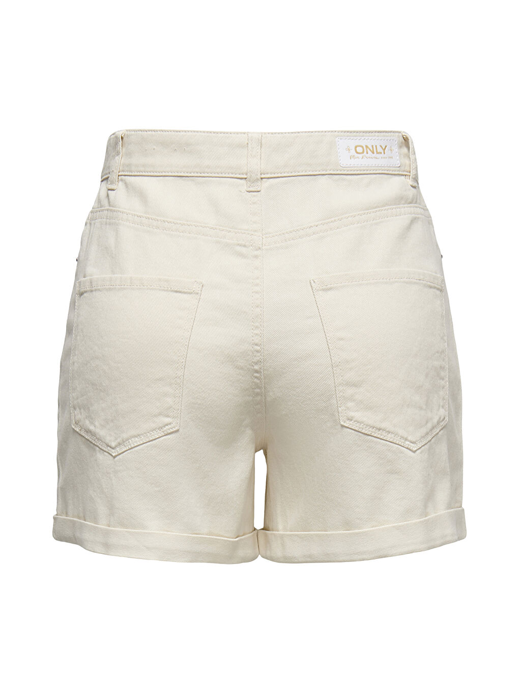 Ekru Onlvega % 100 Pamuk Regular Fit Yüksek Bel Mini Kadın Jean Short 15230571-6