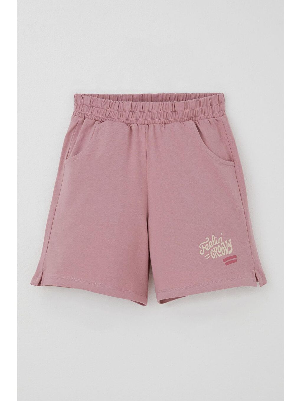 Kız Çocuk Şortlu Takım Sevgi Temalı Çiçek Baskılı Bej (6-12 Yaş)-2