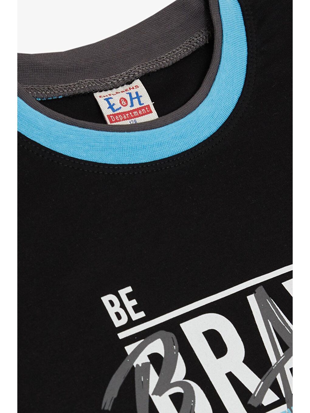 Erkek Çocuk Uzun Kollu Tişört Yazı Baskılı Siyah (5-9 Yaş)-2