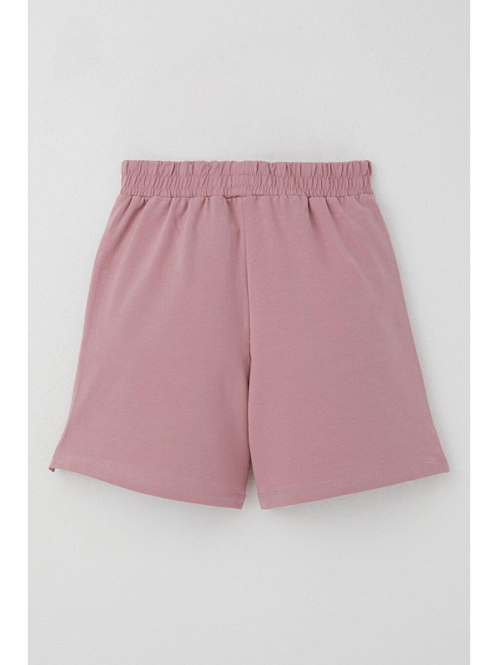 Kız Çocuk Şortlu Takım Sevgi Temalı Çiçek Baskılı Bej (6-12 Yaş)-4