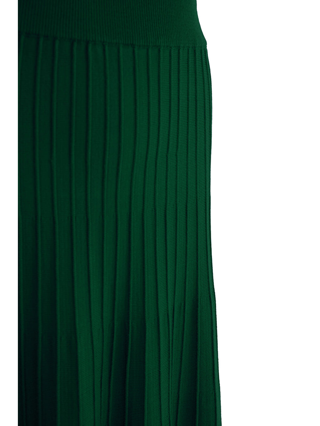 Yeşil Yığdırma Desen Triko Etek-1