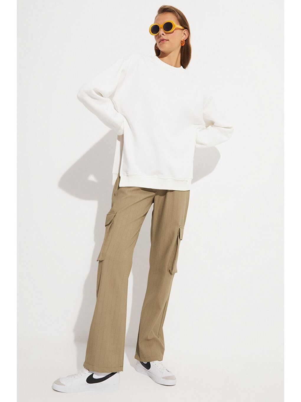 June Ekru Basic Sweatshirt - 1