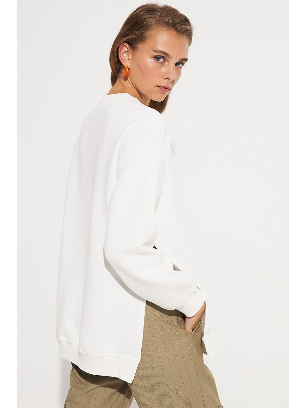 June Ekru Basic Sweatshirt - 4