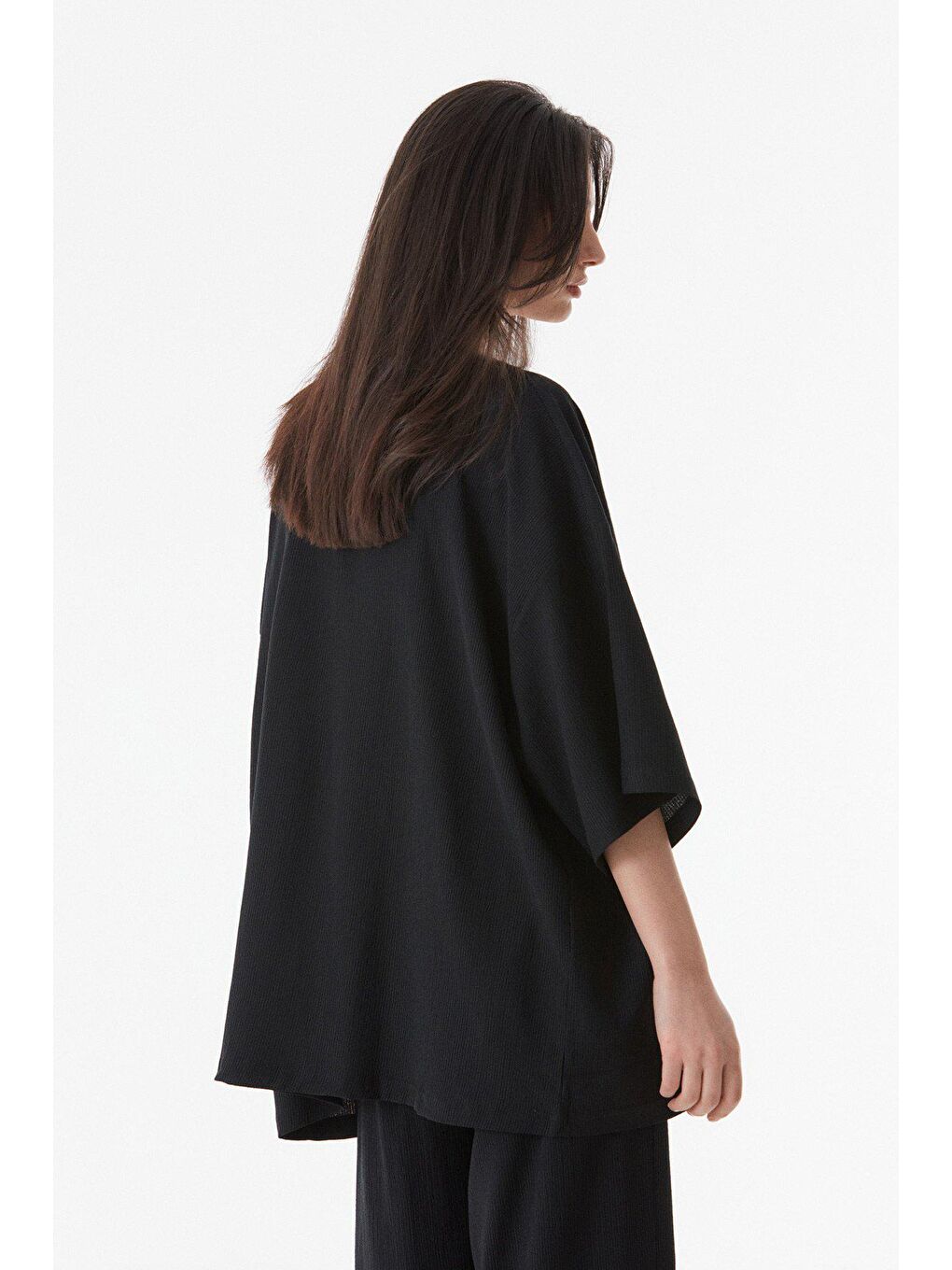 Siyah Bürümcük Kumaş Şal Yaka  3'lü Takım-3