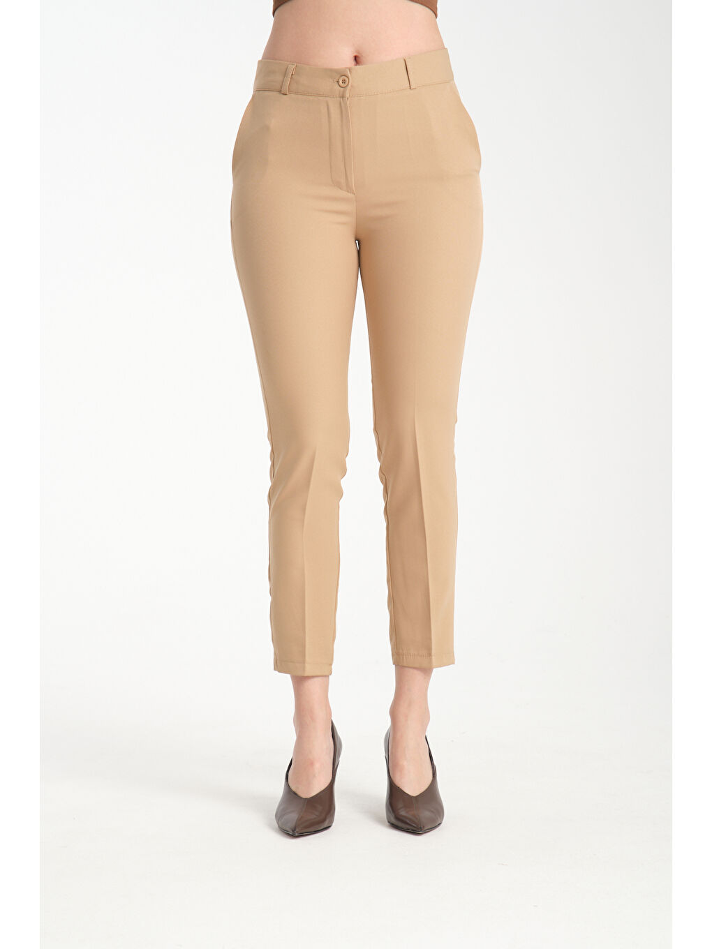 Bej Kadın Kalem Kumaş Pantolon 2990