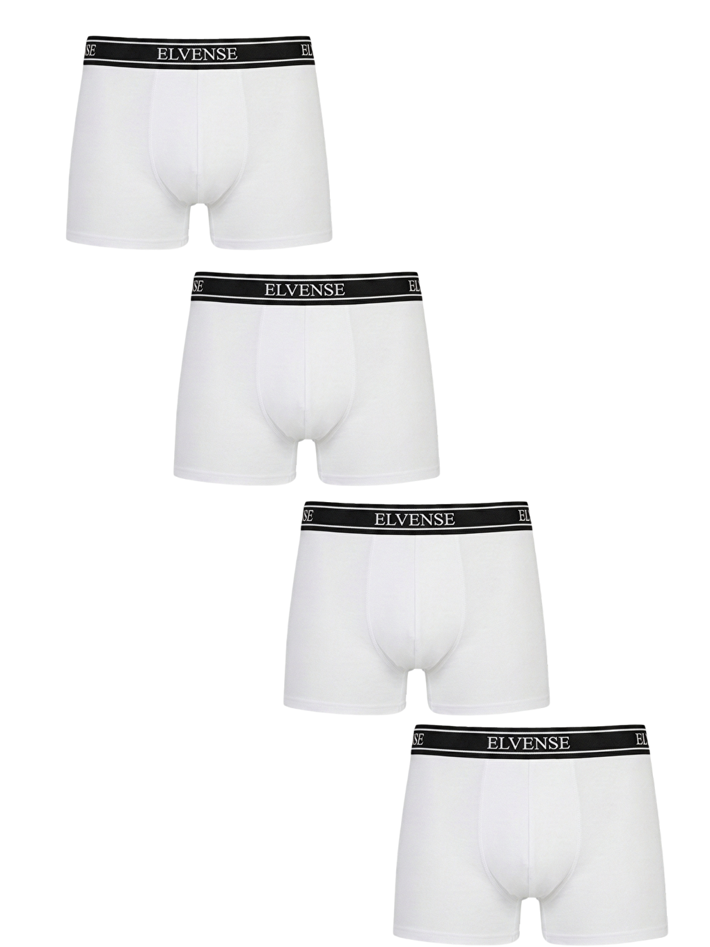 Beyaz Erkek Karışık Renk 4'lü Paket % 100 Pamuklu Elastanlı Kutulu Boxer