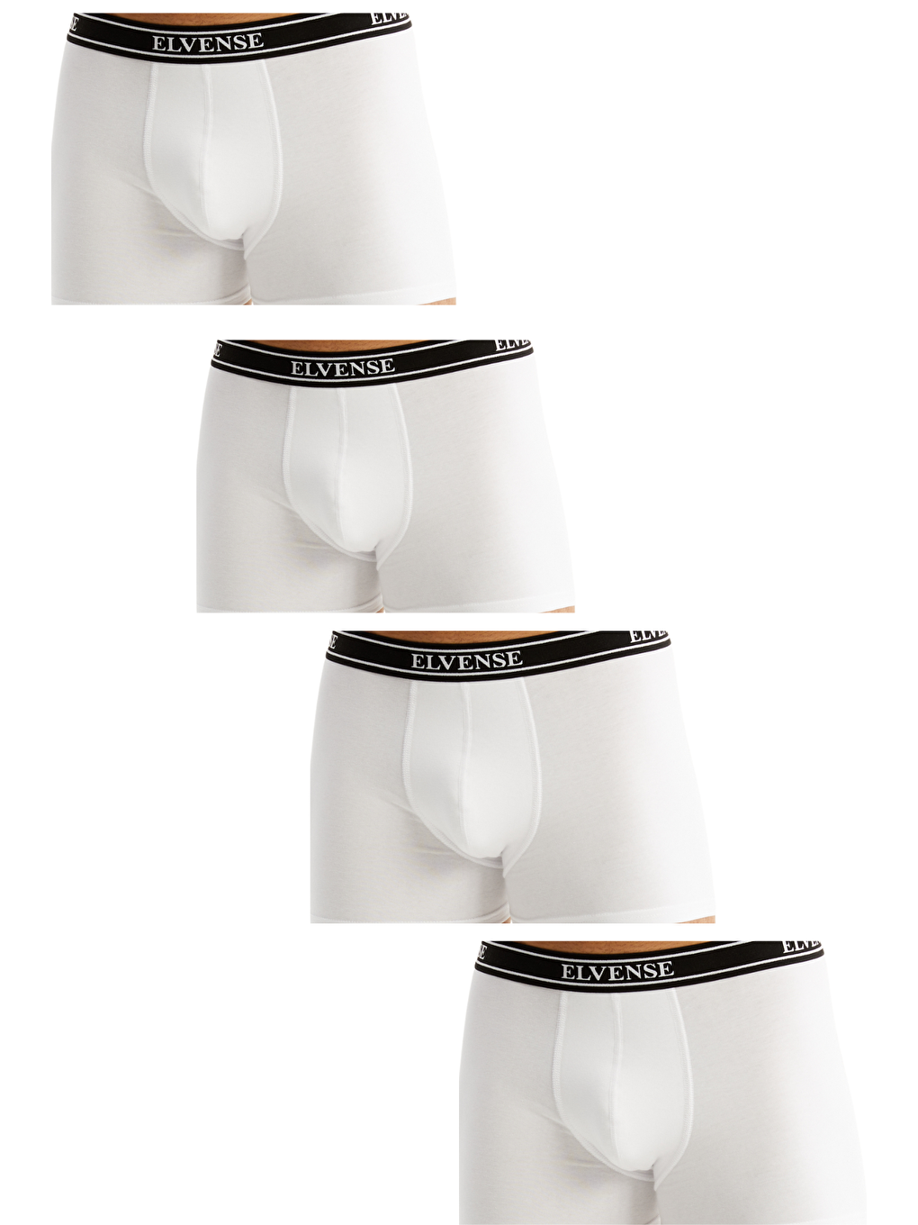 Beyaz Erkek Karışık Renk 4'lü Paket % 100 Pamuklu Elastanlı Kutulu Boxer-1