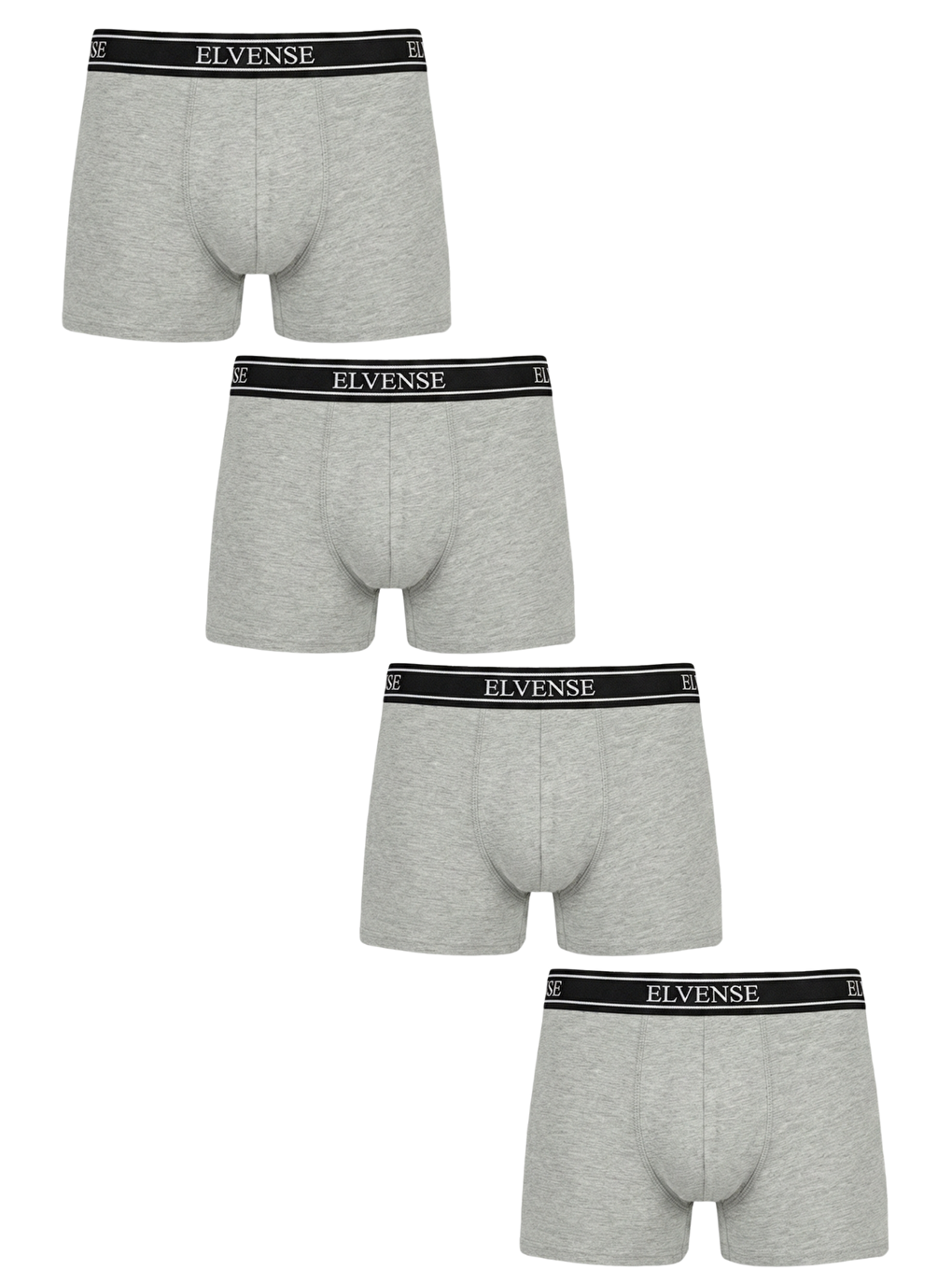 Gri Erkek Karışık Renk 4'lü Paket % 100 Pamuklu Elastanlı Kutulu Boxer