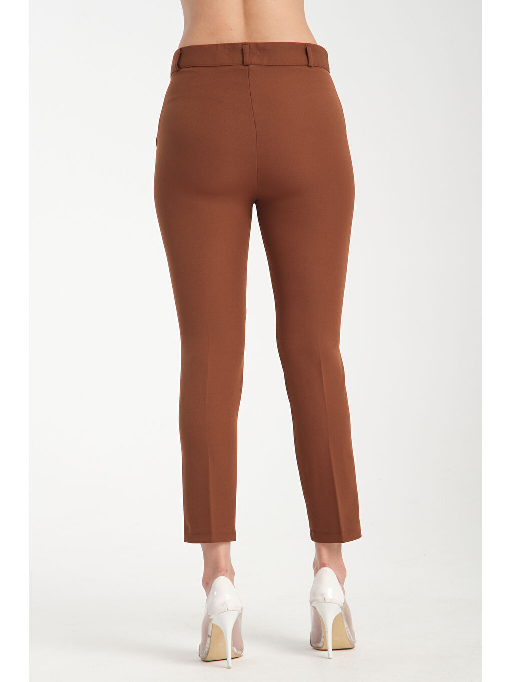 Kahverengi Kadın Kalem Kumaş Pantolon 2990-3