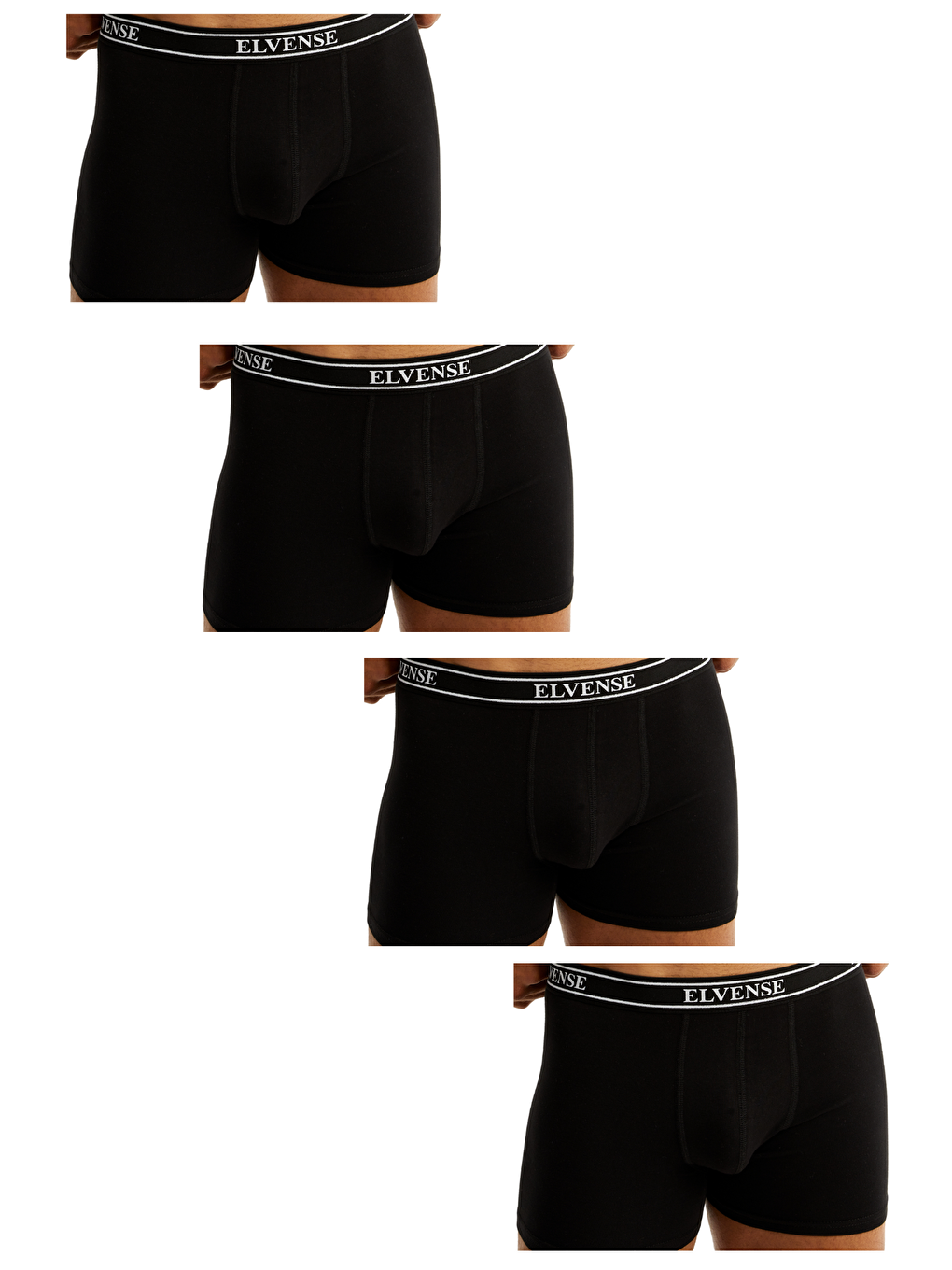 Siyah Erkek Karışık Renk 4'lü Paket % 100 Pamuklu Elastanlı Kutulu Boxer-1