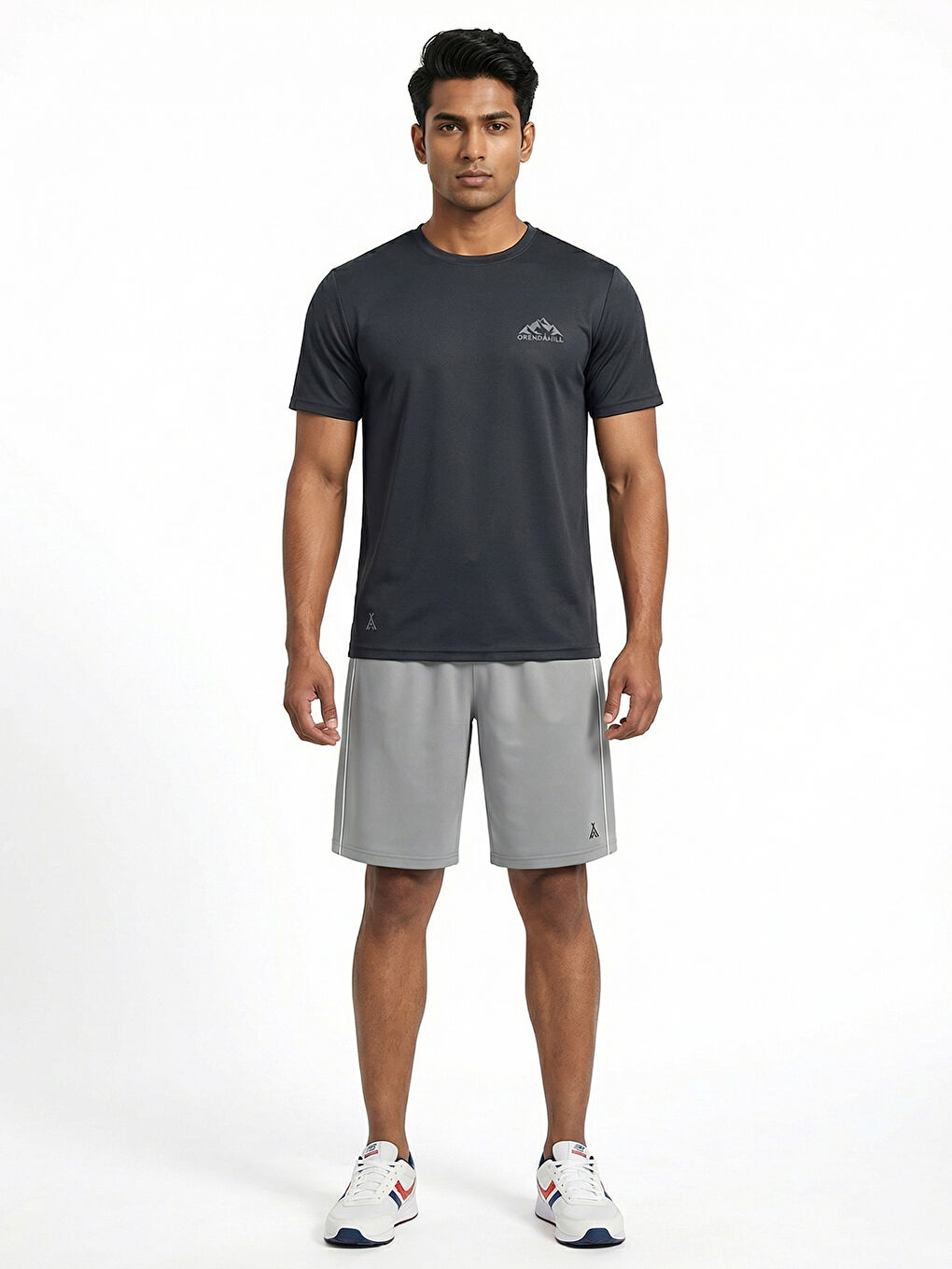 Antrasit ORENDAHILL Erkek Spor Tişört Hızlı Kuruyan Esnek Regular Fit Basic Gym Activewear-1