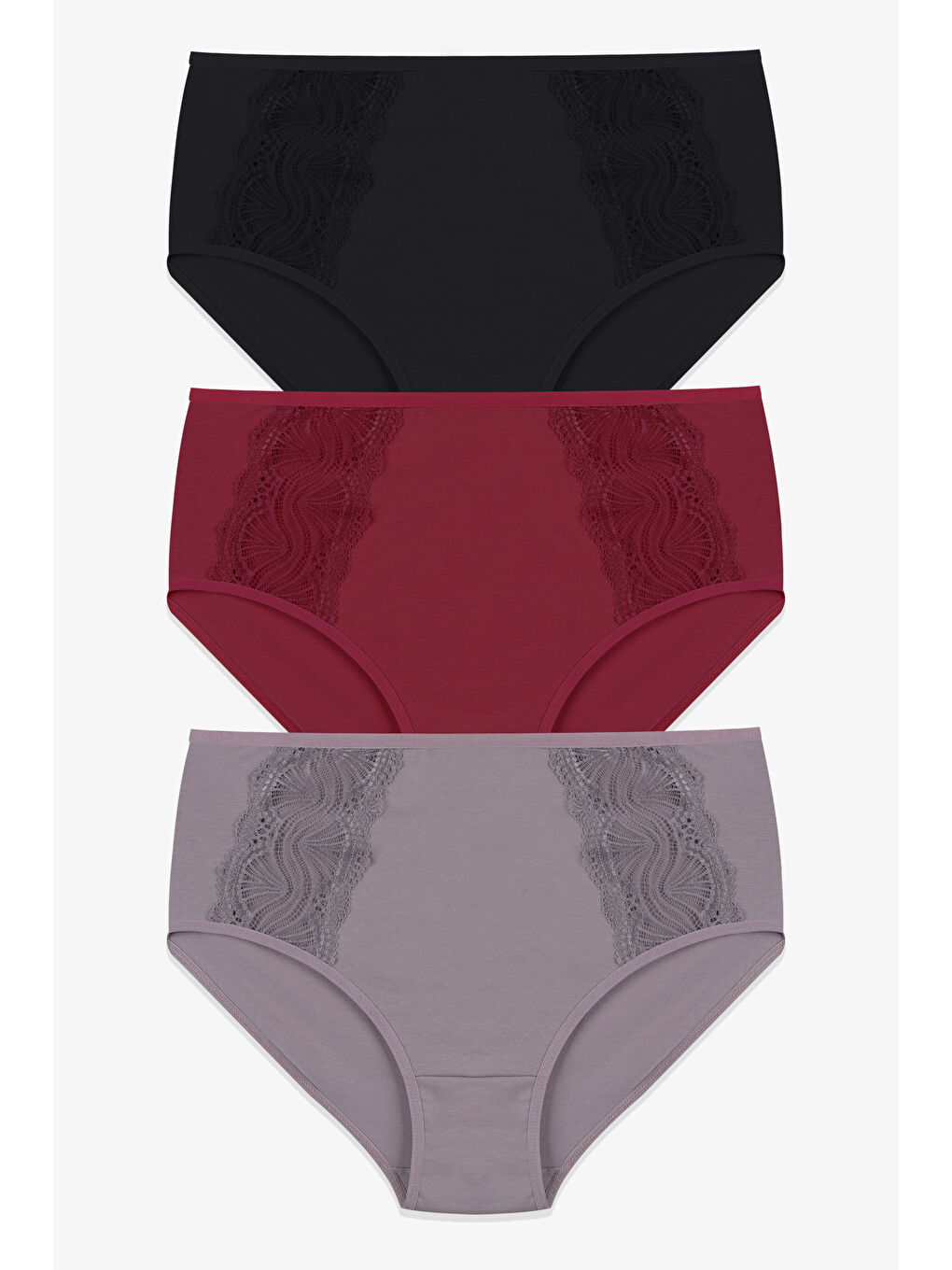 Mercan Kadın 3’lü Dantel Detaylı Pamuklu Külot