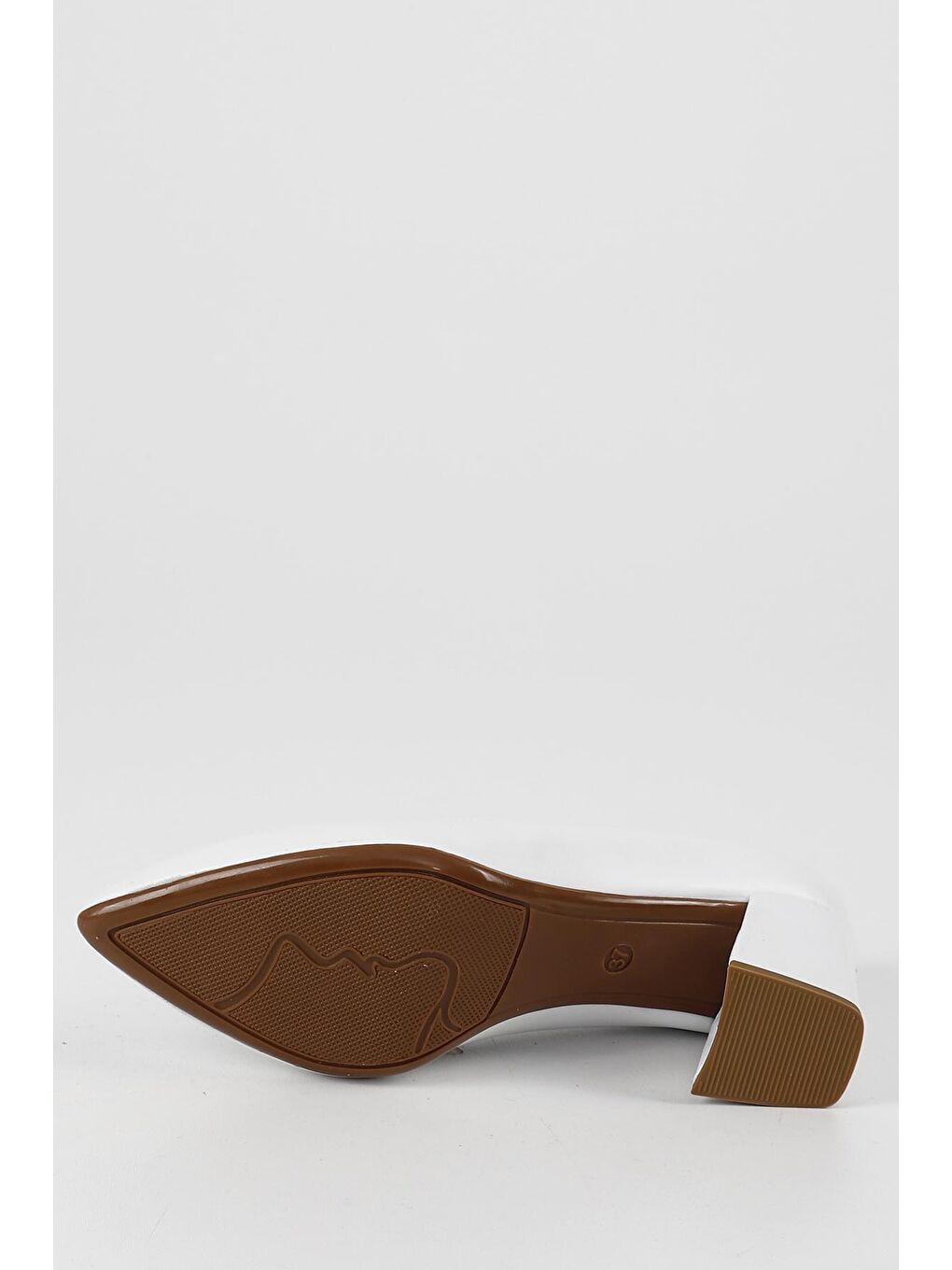 Beyaz BEYAZ  Hakiki Deri Sivri Burun Orta Kalın Topuklu Kadın Ayakkabı 24170-7