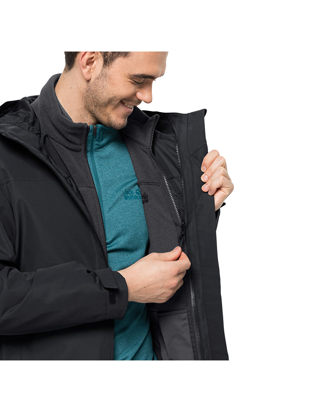 Siyah Erkek Kapüşonlu Kışlık Mont-2